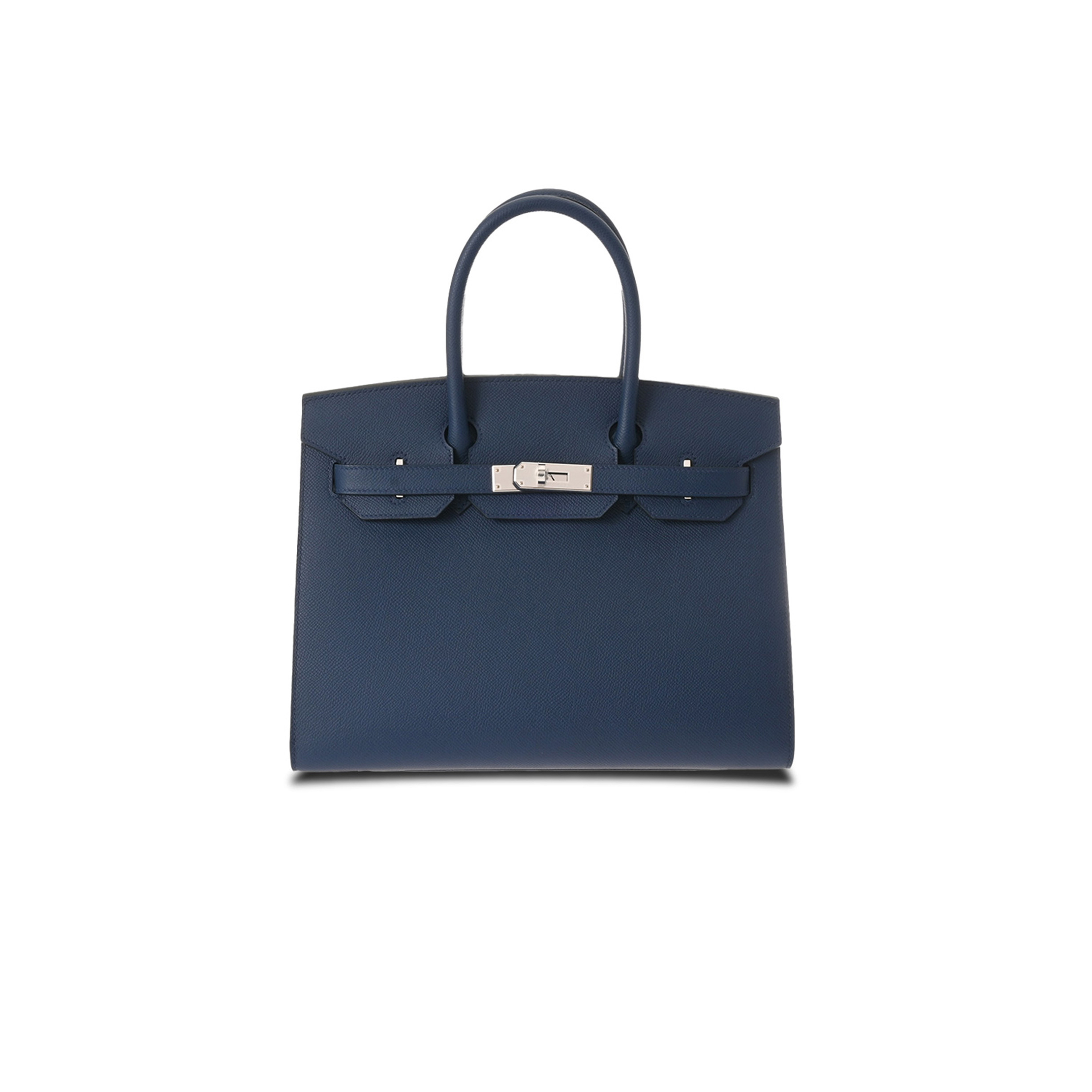 HERMES MASTER BIRKIN 25 EPSOM LEATHER DARK BLUE SILVER BUCKLE BAG H028369CKS4 (25*20*13cm)